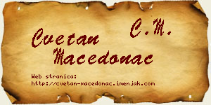 Cvetan Macedonac vizit kartica
